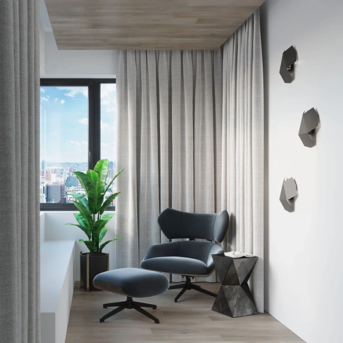 Vägglampa TRE svart