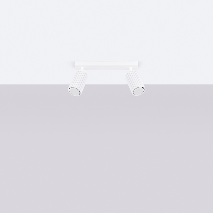 Plafond KARBON 2 vit + 2x LED-lampa GU-10 4000K Kall 7W 530lm