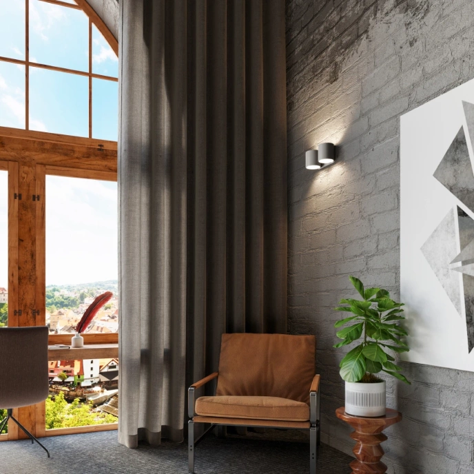 Vägglampa ORBIS 2 grå