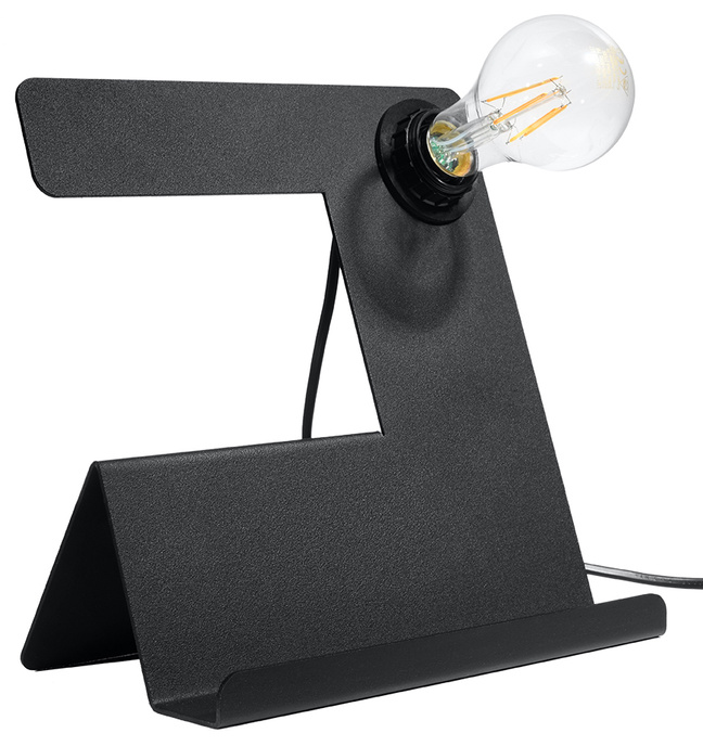 Skrivbordslampa INCLINE svart + 1x LED-lampa E27 3000K varm 7,5W 620lm