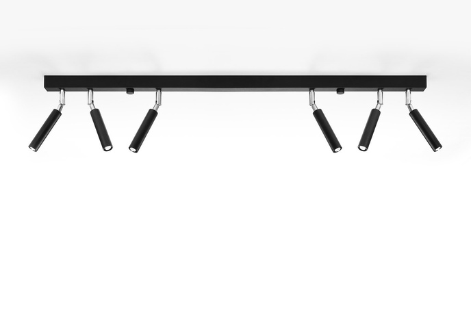 Plafond EYETECH 6 svart + 6x LED-lampa G9 3000K varm 4,5W 510lm