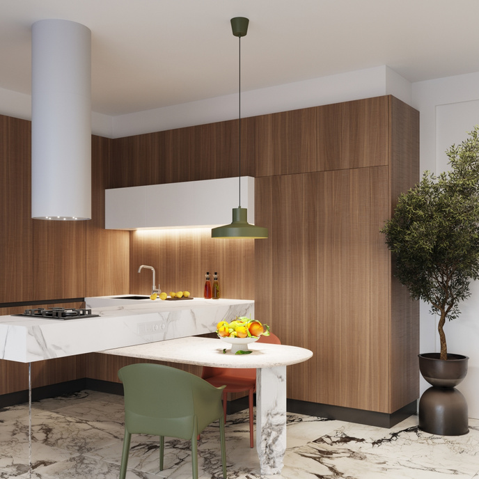 BILO taklampa olivgrön + 1x LED-lampa E27 4000K Kall 7,5W 690lm