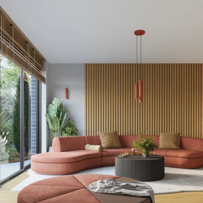 Plafond KARBON 3L ockraröd