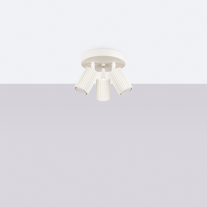 Plafond KARBON 3P beige + 3x LED-lampa GU-10 3000K varm 7W 510lm