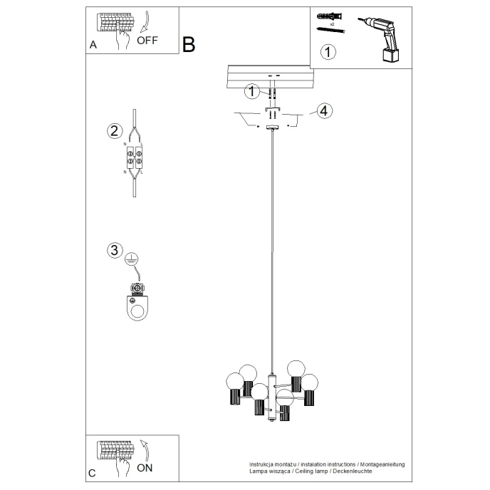 Ljuskrona HALO 6 taupe