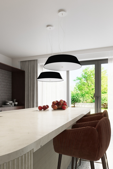 Plafond VEGA 60 svart + 5x LED-lampa E27 3000K varm 7,5W 620lm