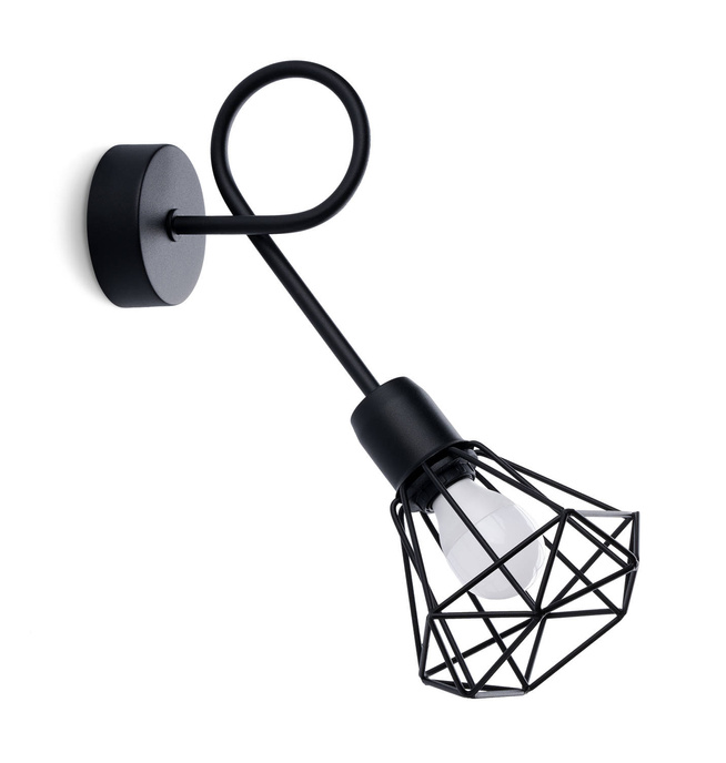 Vägglampa ARTEMIS 1S svart + 1x LED-lampa E14 3000K varm 7,5W 620lm