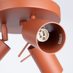 Plafond RING 3P ockraröd + 3x LED-lampa GU-10 4000K Kall 7W 530lm