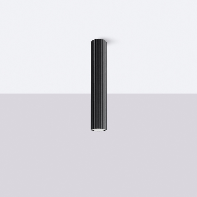 Plafond KARBON 40 svart + 1x LED-lampa GU-10 3000K varm 7W 510lm