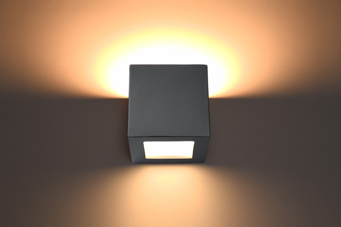 Keramisk vägglampa LEO grå + 1x LED-lampa E27 4000K Cold 7,5W 650lm