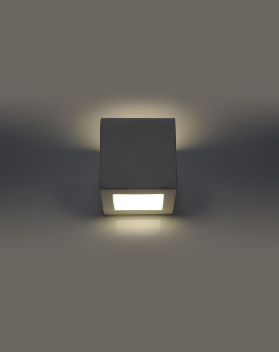 Keramisk vägglampa LEO vit + 1x LED-lampa E27 4000K Kall 7,5W 650lm