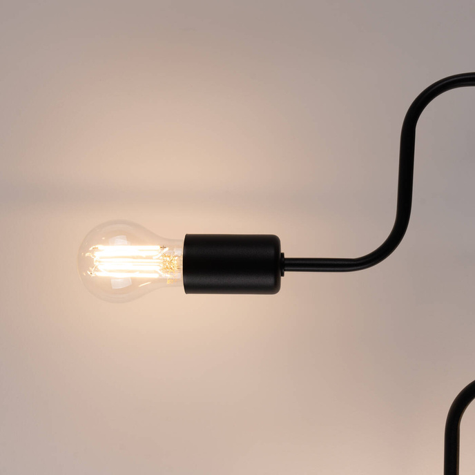 Ljuskrona VECTOR 6 svart + 6X LED-lampa E27 3000K 7W 760lm