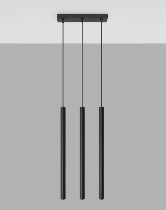 PASTELO 3 pendellampor svart + 3x LED-lampa G9 3000K varm 4,5W 510lm