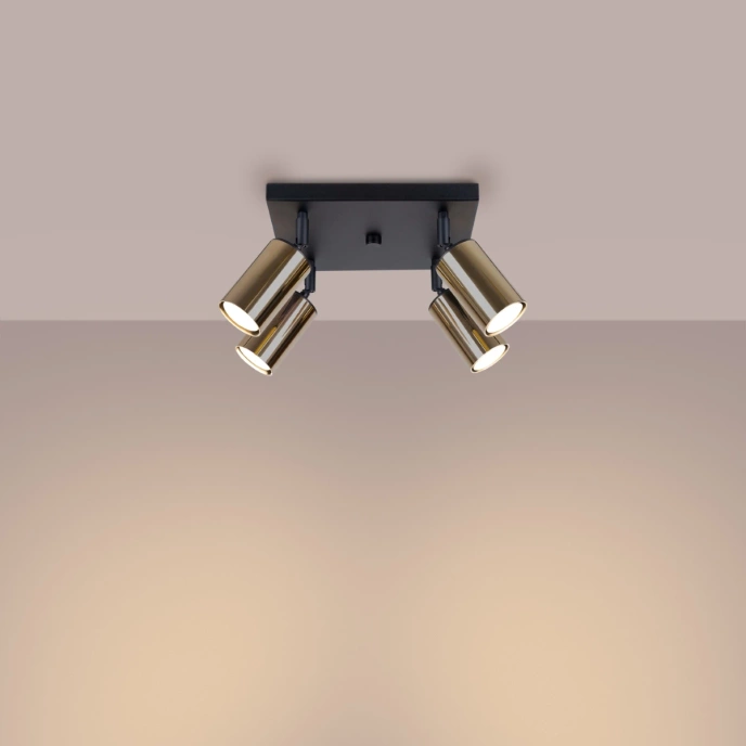 Taklampa WINX 4 svart/guld