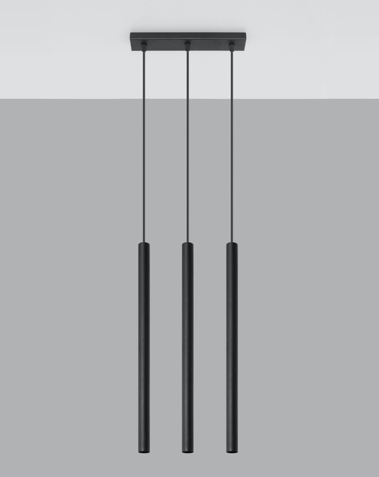 PASTELO 3 pendellampor svart + 3x LED-lampa G9 3000K varm 4,5W 510lm