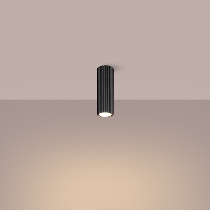 Plafond KARBON 20 svart + 1x LED-lampa GU-10 4000K Kall 7W 530lm