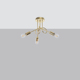 Ljuskrona SUPEŁ 3 glänsande guld + 3X LED-lampa E27 4000K Kall 7,5W 690lm
