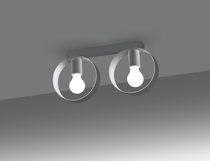 Plafond TITRAN 2 vit + 2x LED-lampa E27 3000K varm 7,5W 620lm