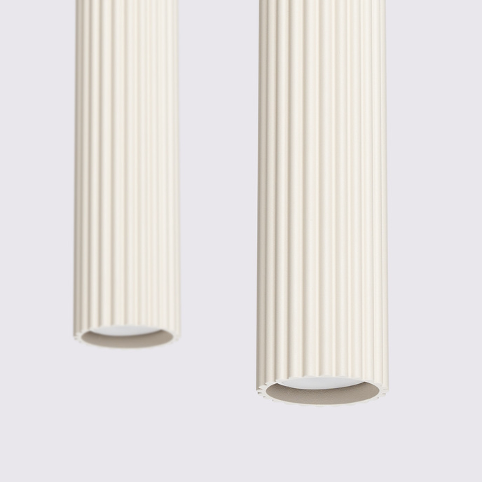 Pendellampa KARBON 2 beige + 2x LED-lampa GU-10 4000K Cold 7W 530lm