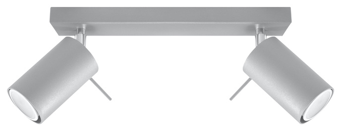 Plafond RING 2 grå + 2x LED-lampa GU-10 3000K varm 7W 620lm