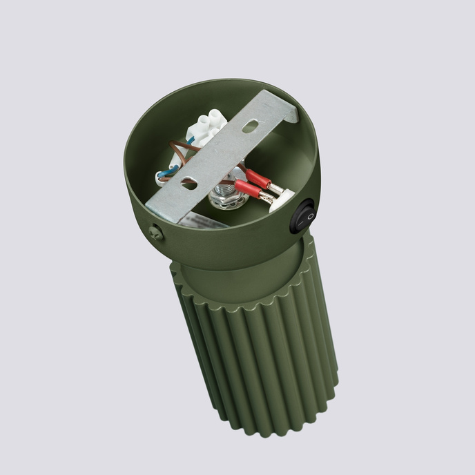 Vägglampa KARBON olivgrön med strömbrytare + 1x LED-lampa GU-10 4000K Cold 7W 530lm