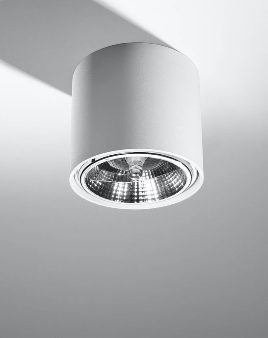 Plafond TIUBE vit + 1x LED-lampa GU10 AR111 4000K COLD 10W 850lm