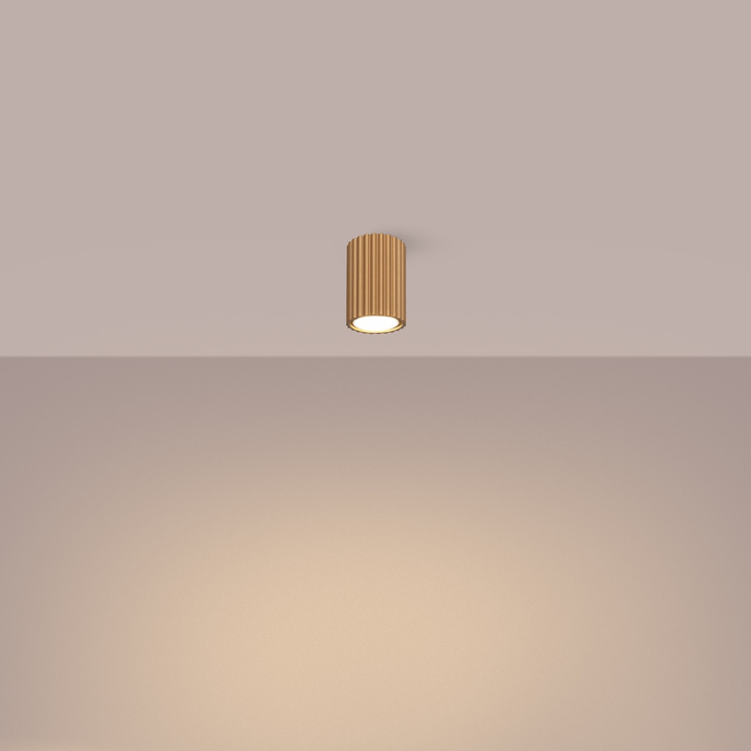 Plafond KARBON 10 guld + 1x LED-lampa GU-10 4000K Kall 7W 530lm