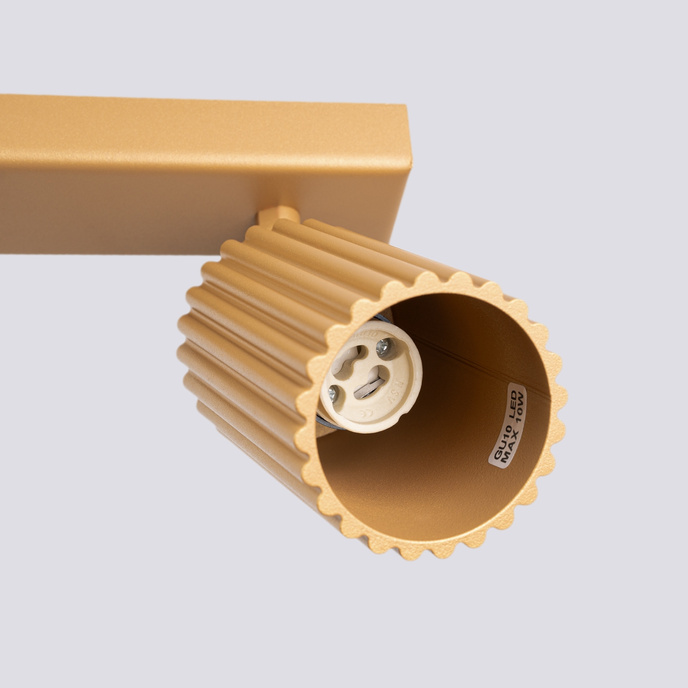 Plafond KARBON 3L guld + 3x LED-lampa GU-10 4000K Kall 7W 530lm