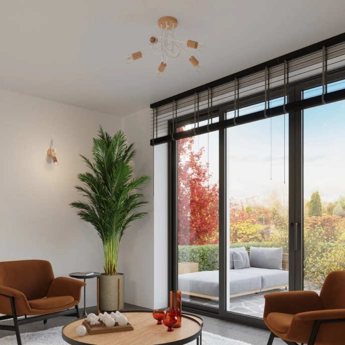 Ljuskrona EMBER 5 vit