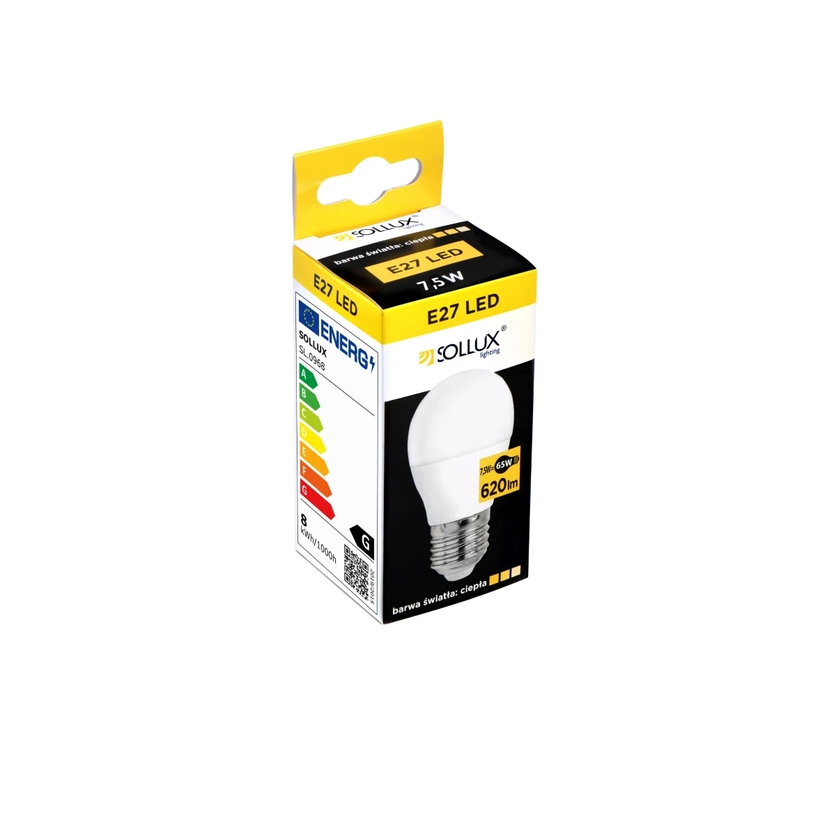 LED-lampa E27 3000K varm 7,5W 620lm