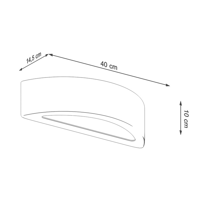 Vägglampa ATENA betong + 1x LED-lampa E27 3000K varm 7,5W 620lm