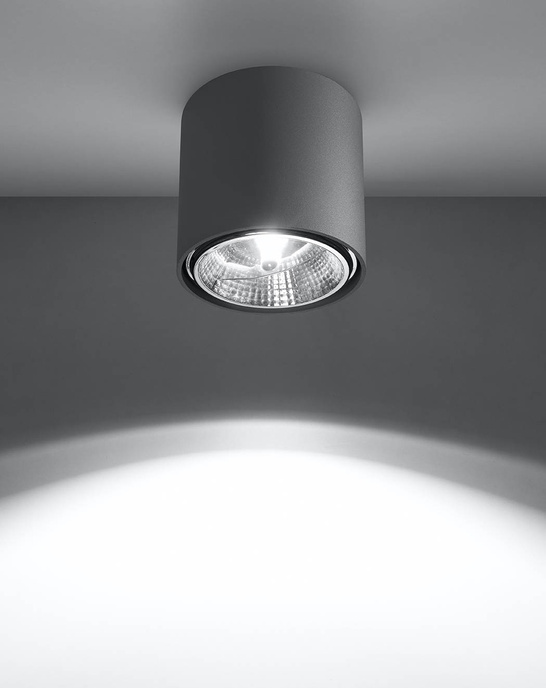 Plafond TIUBE grå + 1x LED-lampa GU10 AR111 4000K COLD 10W 850lm