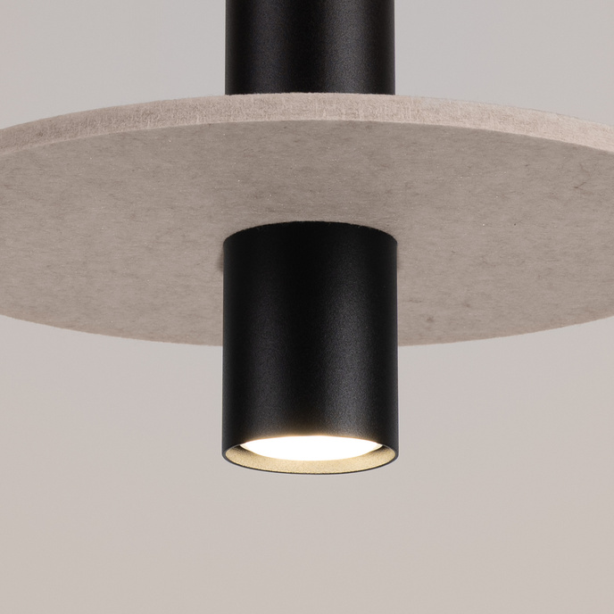 Taklampa PELTA 1 svart/beige