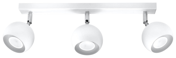 Plafond OCULARE 3 vit + 3x LED-lampa GU-10 3000K varm 7W 620lm
