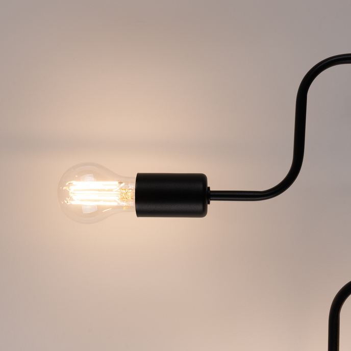 Ljuskrona VECTOR 6 svart + 6X LED-lampa E27 3000K 7W 760lm