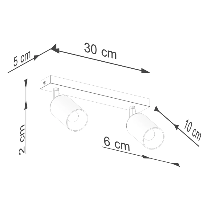 Plafond WINX 2 svart/koppar