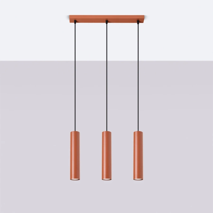 Taklampa LAGOS 3L röd ockra