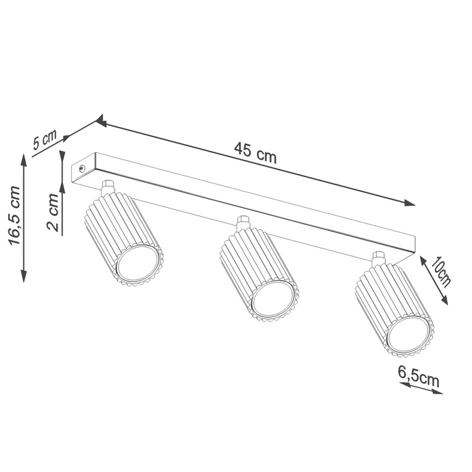Taklampa KARBON 3L taupe