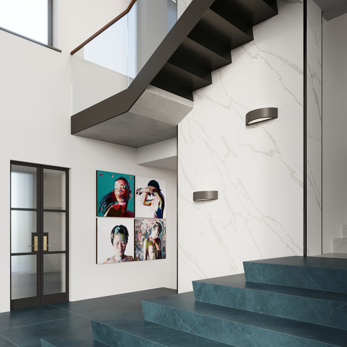 Keramisk vägglampa ATENA svart + 1x LED-lampa E27 3000K varm 7,5W 620lm