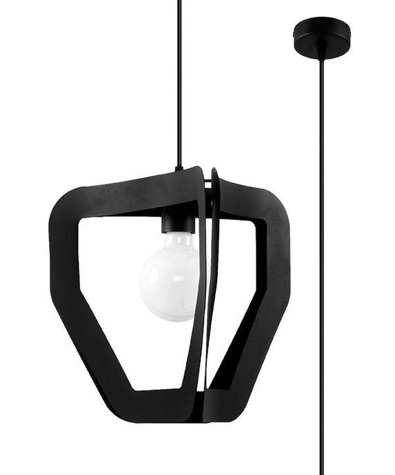 TRES taklampa svart + 1x LED-lampa E27 4000K Cold 7,5W 650lm