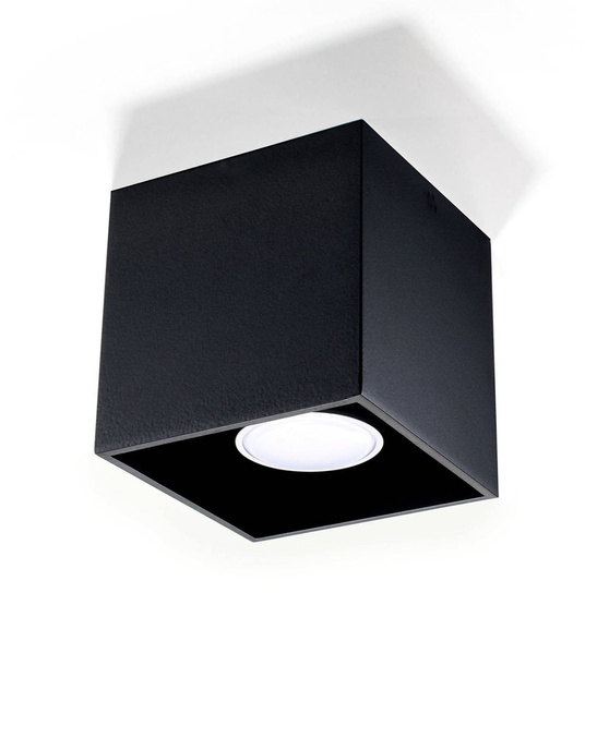Plafond QUAD 1 svart + 1x LED-lampa GU-10 3000K varm 7W 620lm