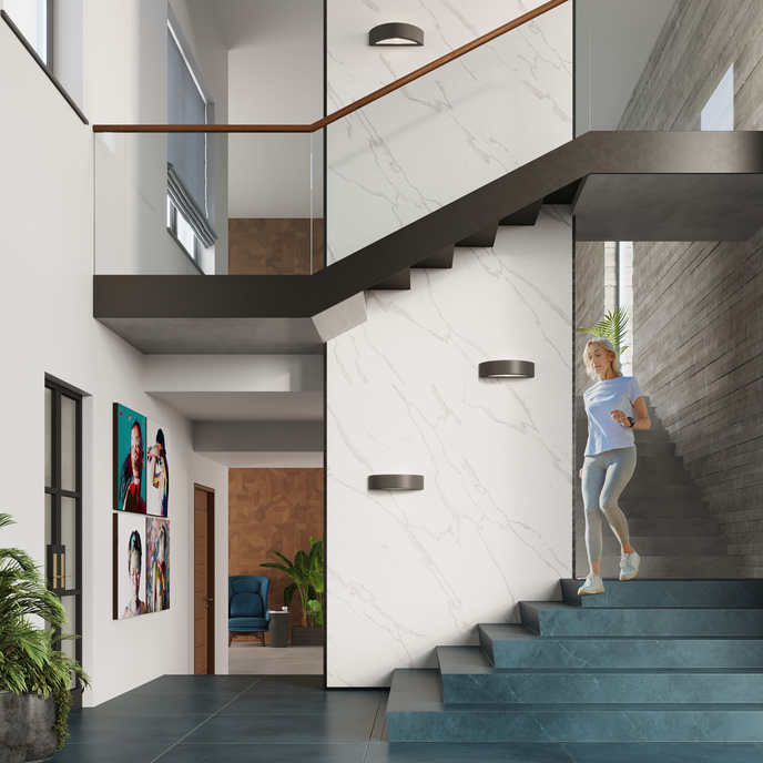 Keramisk vägglampa ATENA svart + 1x LED-lampa E27 3000K varm 7,5W 620lm