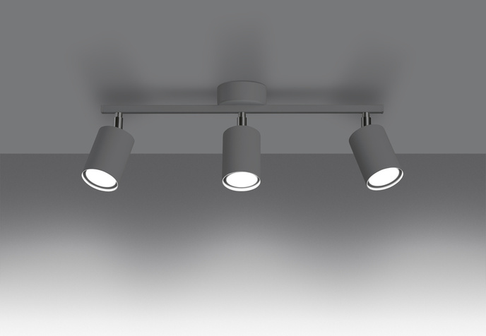 Plafond LEMMI 3 vit + 3x LED-lampa GU-10 4000K Kall 7W 530lm