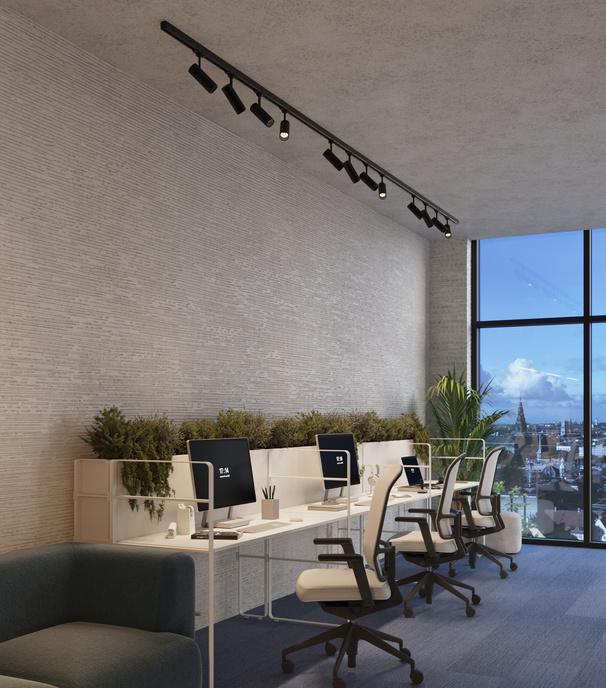 Taklampa, 4 spots, 3-fas strömskenesystem, TORN