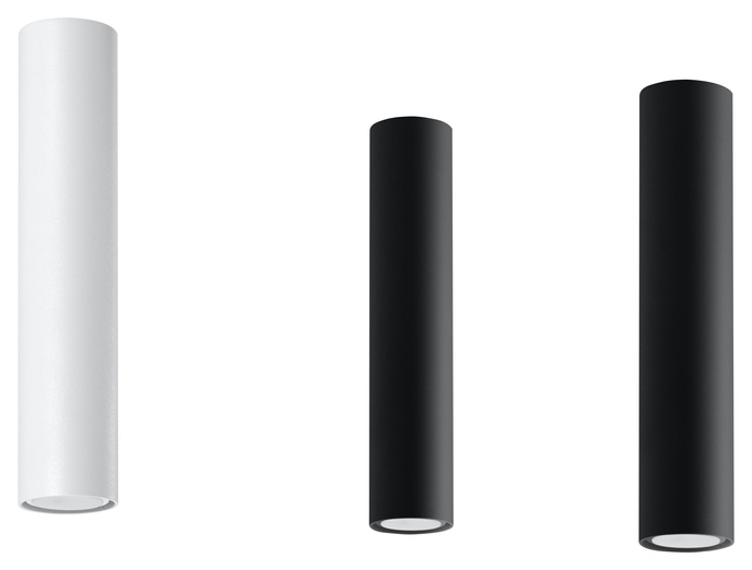 Plafond LAGOS 30 svart + 1x LED-lampa GU-10 4000K Cold 7W 630lm