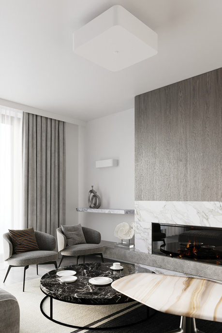 Ljuskrona LOKKO 55 vit + 5x LED-lampa E27 4000K Kall 7,5W 650lm