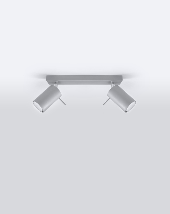 Plafond RING 2 grå + 2x LED-lampa GU-10 4000K Kall 7W 630lm