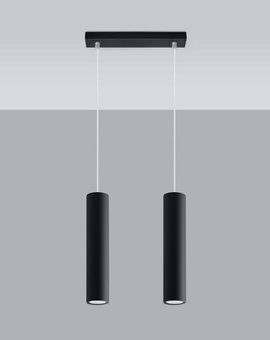 LAGOS 2 taklampa svart + 2x GU-10 3000K varm 7W LED-lampa 620lm