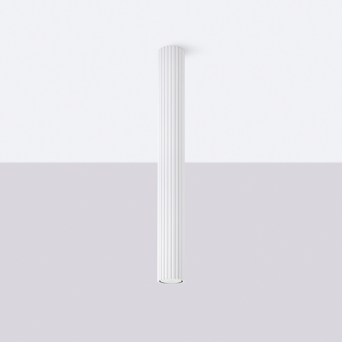 Plafond KARBON 60 vit + 1x LED-lampa GU-10 3000K varm 7W 510lm