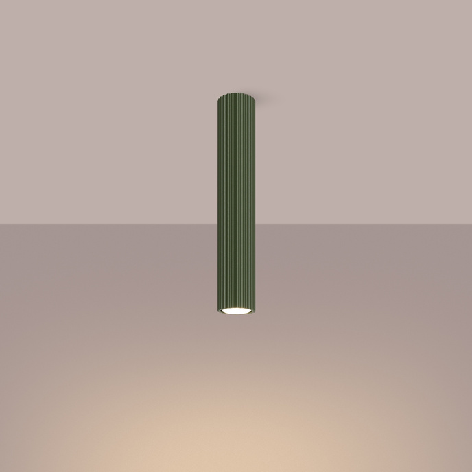 Plafond KARBON 40 olivgrön + 1x LED-lampa GU-10 3000K varm 7W 510lm